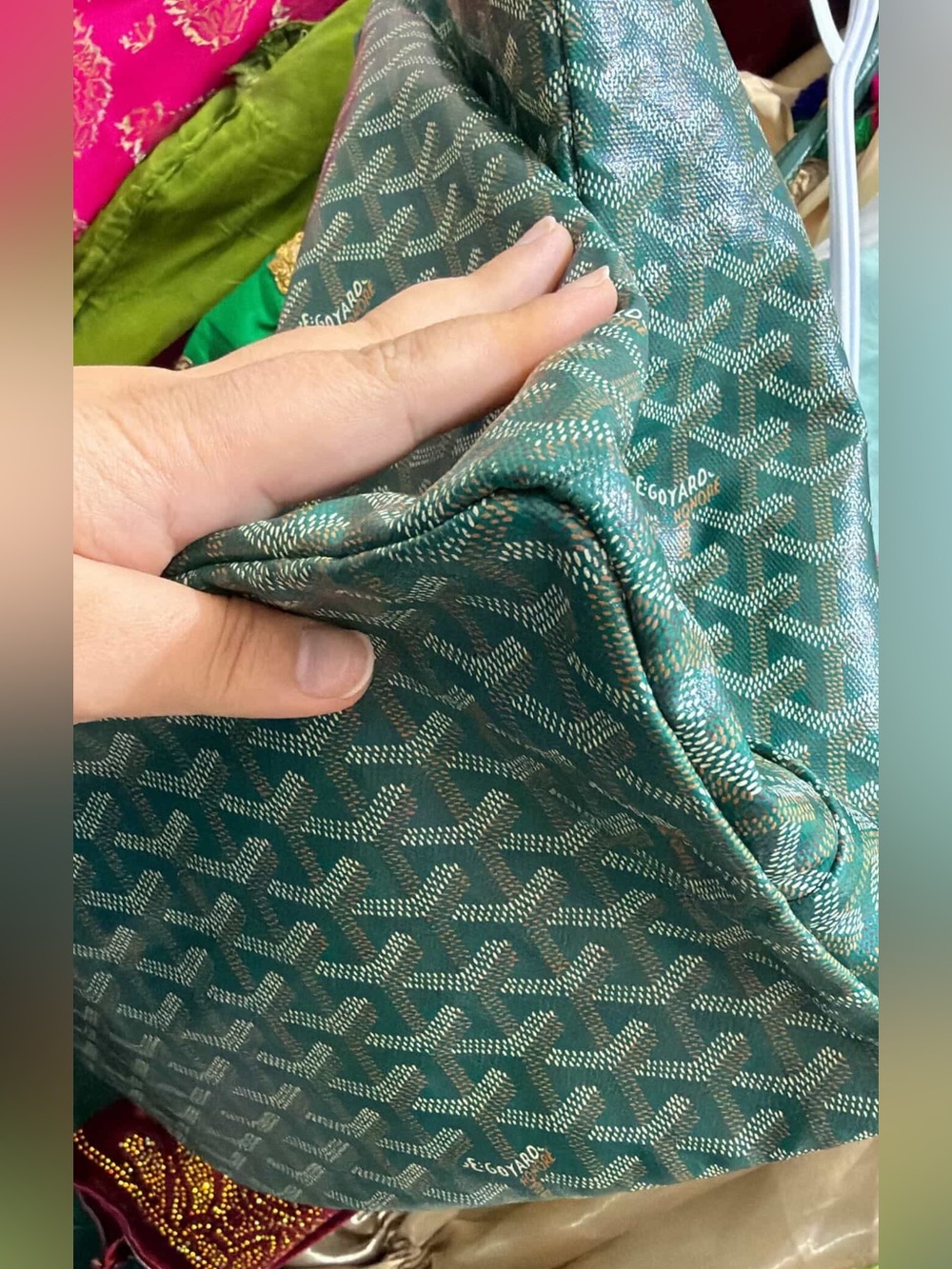 Goyard St. Louis Tote Green - Picture 11 of 14